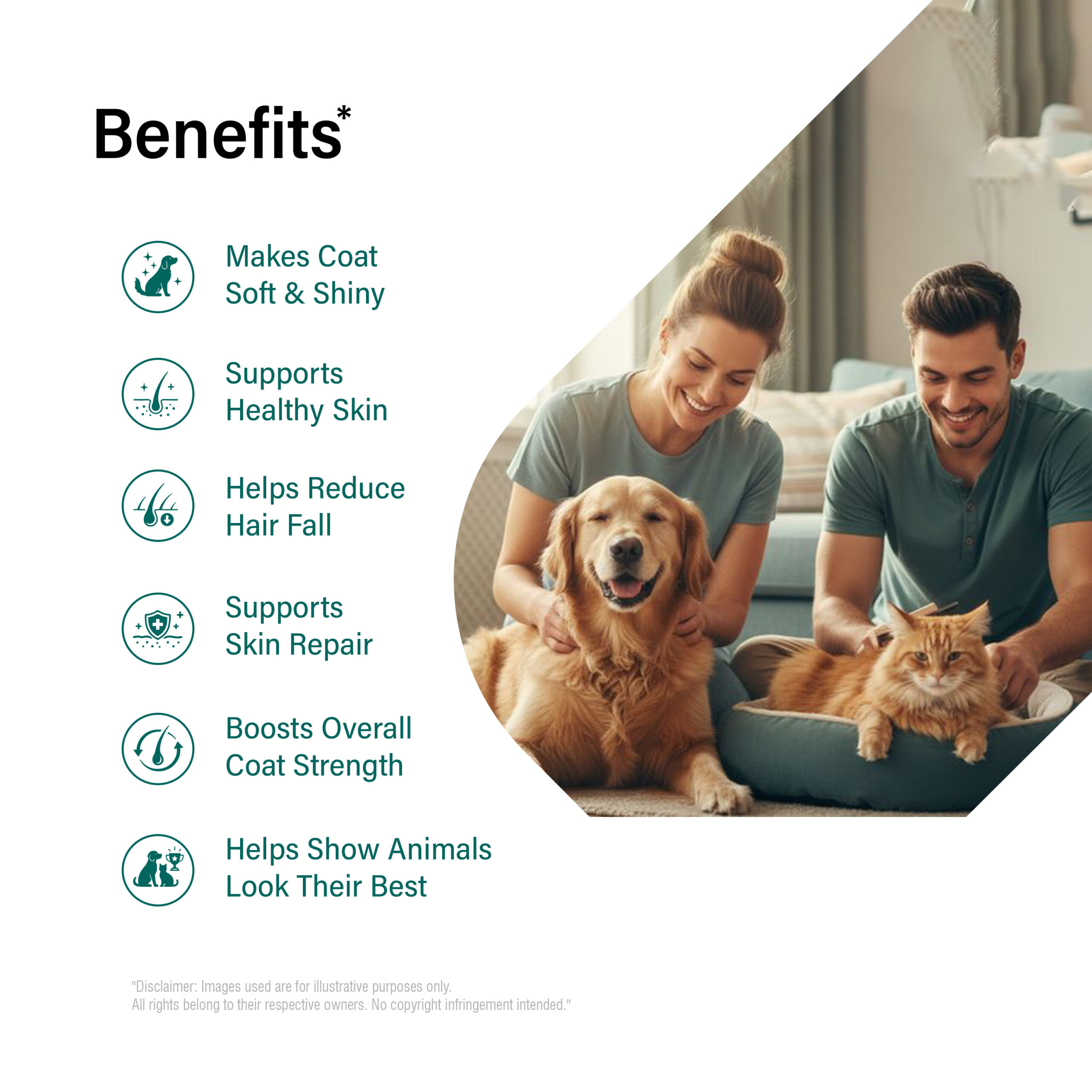 MPS Furtab Supplement for Pets - 60 Tabs | Biotin 3000 mcg, Omega 3 EPA+DHA 300 mg, Omega 6 & 9, Zinc, Vitamins for Healthy Coat & Skin - Image 3