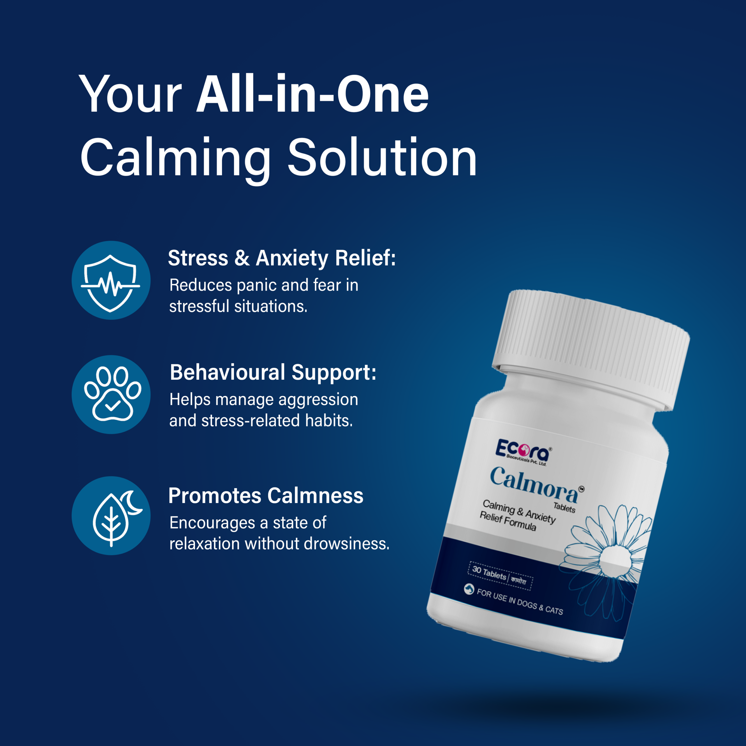 Calmora Tablets for Pets – Complete Nervine Care | Supports Calming & Stress Relief | 30 Tablets - Image 4